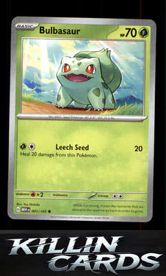 Bulbasaur - 001/165 001/165 Pokemon Common SV: Scarlet & Violet 151 Card NM
