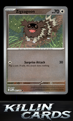 Reverse Holofoil Zigzagoon 081/094 Pokemon Common ME02: Phantasmal Flames Card N