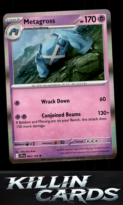 Metagross 063/159 Pokemon Rare SV09: Journey Together Card NM