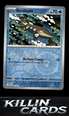 Reverse Holofoil Arrokuda 062/182 Pokemon Common SV10: Destined Rivals Card NM
