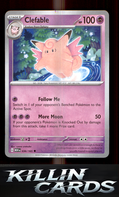 Clefable 036/165 Pokemon Uncommon SV: Scarlet & Violet 151 Card NM