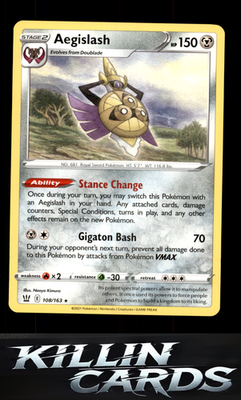 Aegislash (108) 108/163 Pokemon Rare SWSH05: Battle Styles Card NM