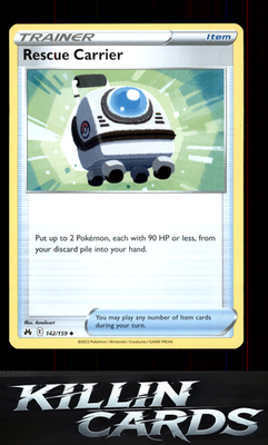 Rescue Carrier 142/159 Pokemon Uncommon SWSH: Crown Zenith Card NM