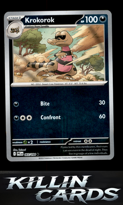 Reverse Holofoil Krokorok 065/094 Pokemon Common ME02: Phantasmal Flames Card NM