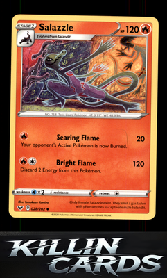 Salazzle 028/202 Pokemon Uncommon SWSH01: Sword & Shield Base Set Card NM