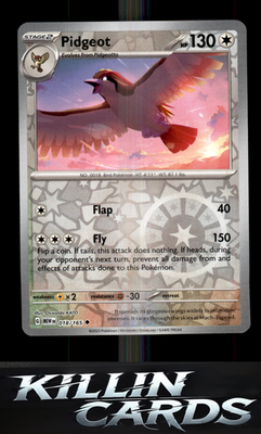 Reverse Holofoil Pidgeot 018/165 Pokemon Uncommon SV: Scarlet & Violet 151 Card