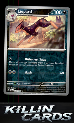 Reverse Holofoil Liepard 115/182 Pokemon Common SV04: Paradox Rift Card NM