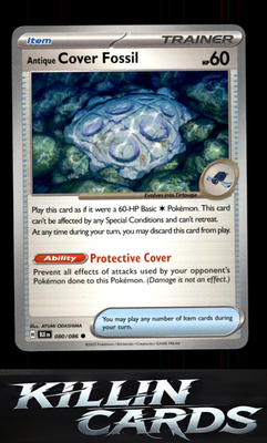 Antique Cover Fossil 080/086 Pokemon Common SV: Black Bolt Card NM