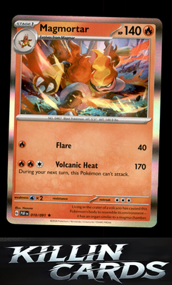 Magmortar 010/091 Pokemon Rare SV: Paldean Fates Card NM