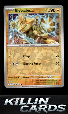 Reverse Holofoil Electabuzz 053/162 Pokemon Common SV05: Temporal Forces Card LP
