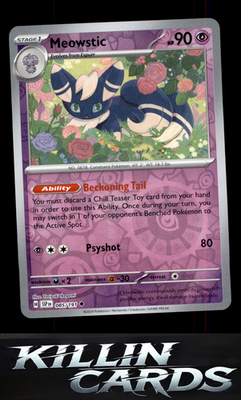 Reverse Holofoil Meowstic 085/191 Pokemon Uncommon SV08: Surging Sparks Card NM
