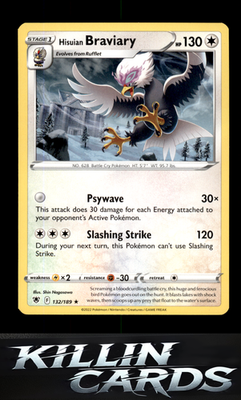 Hisuian Braviary 132/189 Pokemon Rare SWSH10: Astral Radiance Card NM