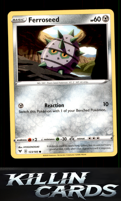 Ferroseed 123/185 Pokemon Common SWSH04: Vivid Voltage Card NM