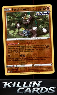 Reverse Holofoil Passimian 088/198 Pokemon Rare SWSH06: Chilling Reign Card NM