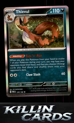 Thievul 120/182 Pokemon Rare SV04: Paradox Rift Card NM
