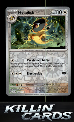Reverse Holofoil Heliolisk 155/191 Pokemon Common SV08: Surging Sparks Card NM