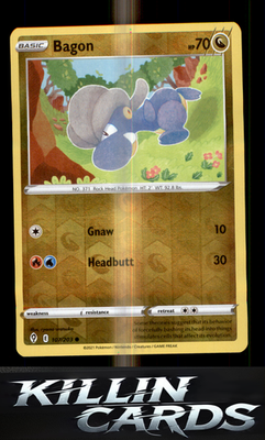 Reverse Holofoil Bagon 107/203 Pokemon Common SWSH07: Evolving Skies Card NM