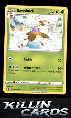 Sawsbuck 012/198 Pokemon Rare SWSH06: Chilling Reign Card NM