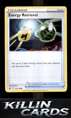 Energy Retrieval 127/159 Pokemon Common SWSH: Crown Zenith Card NM