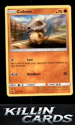 Cubone 52/111 Pokemon Common SM - Crimson Invasion Card LP
