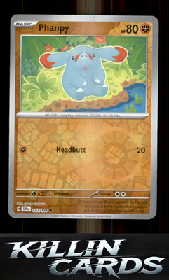 Reverse Holofoil Phanpy - 102/191 102/191 Pokemon Common SV08: Surging Sparks Ca