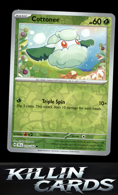 Reverse Holofoil Cottonee 014/162 Pokemon Common SV05: Temporal Forces Card NM