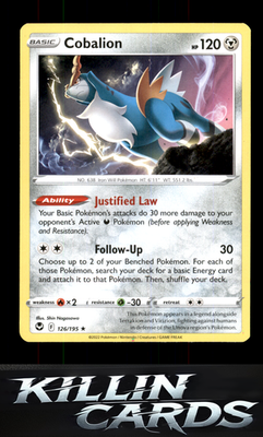 Cobalion 126/195 Pokemon Rare SWSH12: Silver Tempest Card NM