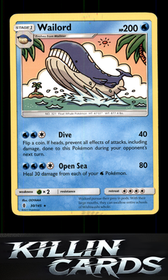 Wailord 30/145 Pokemon Rare SM - Guardians Rising Card LP