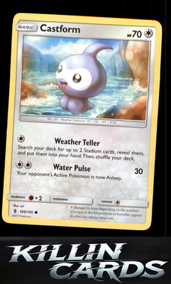 Castform 105/145 Pokemon Common SM - Guardians Rising Card LP
