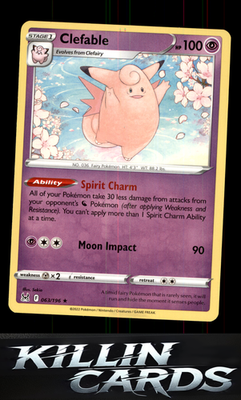 Clefable 063/196 Pokemon Rare SWSH11: Lost Origin Card NM