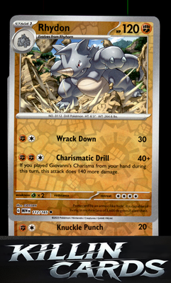 Reverse Holofoil Rhydon 112/165 Pokemon Uncommon SV: Scarlet & Violet 151 Card N