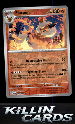 Reverse Holofoil Flareon 013/131 Pokemon Rare SV: Prismatic Evolutions Card NM