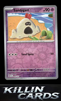 Reverse Holofoil Sandygast 090/191 Pokemon Common SV08: Surging Sparks Card NM