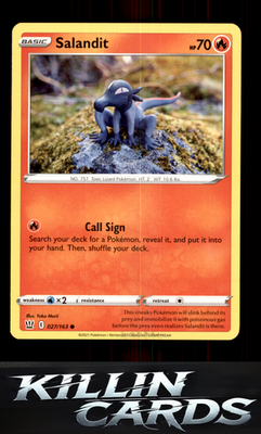 Salandit 027/163 Pokemon Common SWSH05: Battle Styles Card NM