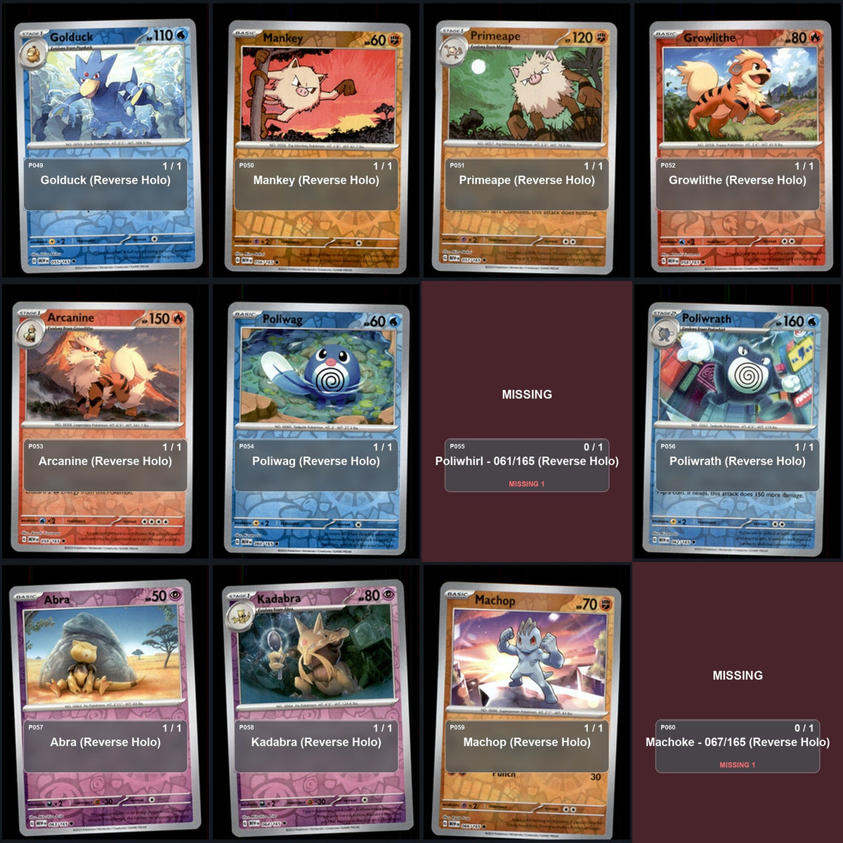 Pokemon TCG SV: Scarlet & Violet 151 Reverse Holo Master Set 114 Reverse Holo