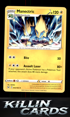 Manectric 055/196 Pokemon Rare SWSH11: Lost Origin Card NM