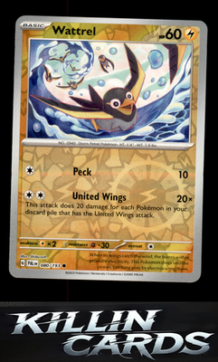 Reverse Holofoil Wattrel - 080/193 080/193 Pokemon Common SV02: Paldea Evolved C
