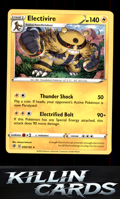 Electivire 059/192 Pokemon Rare SWSH02: Rebel Clash Card NM