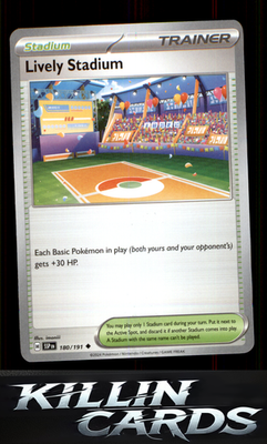 Lively Stadium 180/191 Pokemon Uncommon SV08: Surging Sparks Card NM