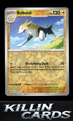 Reverse Holofoil Boltund 059/162 Pokemon Uncommon SV05: Temporal Forces Card NM