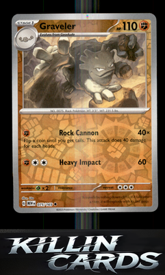 Reverse Holofoil Graveler 075/165 Pokemon Uncommon SV: Scarlet & Violet 151 Card
