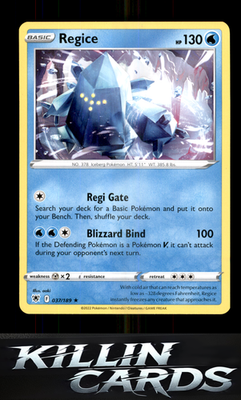 Regice 037/189 Pokemon Rare SWSH10: Astral Radiance Card NM
