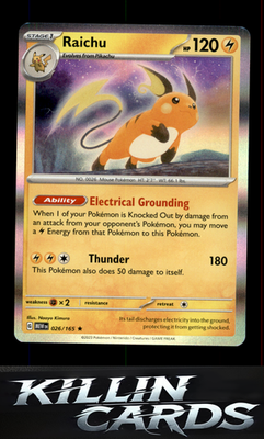 Raichu 026/165 Pokemon Rare SV: Scarlet & Violet 151 Card NM