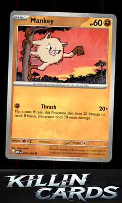 Mankey 056/165 Pokemon Common SV: Scarlet & Violet 151 Card NM