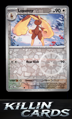 Reverse Holofoil Lopunny 084/131 Pokemon Common SV: Prismatic Evolutions Card NM