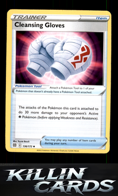 Cleansing Gloves 136/172 Pokemon Uncommon SWSH09: Brilliant Stars Card NM