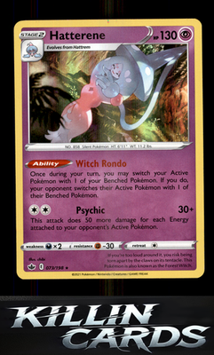 Hatterene 073/198 Pokemon Holo Rare SWSH06: Chilling Reign Card NM