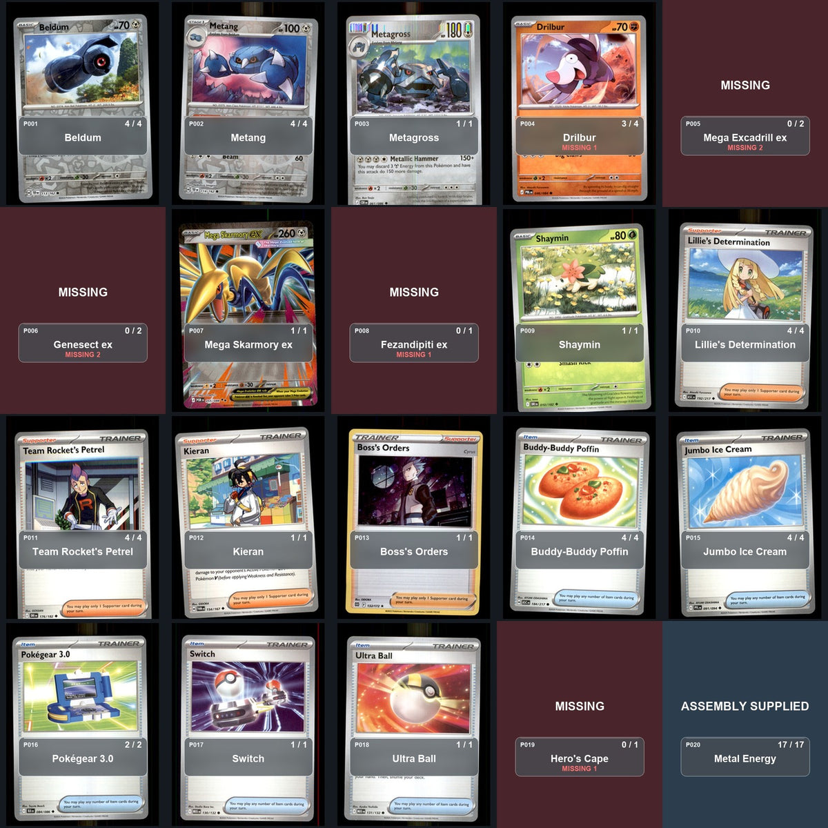 Partial Pokemon TCG World Championships 2026 Mega Excadrill Decklist 53 Cards Deck
