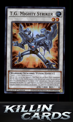 1st Edition T.G. Mighty Striker AGOV-EN034 YuGiOh Super Rare Age of Overlord Car
