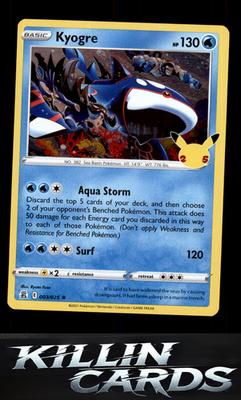 Kyogre 003/025 Pokemon Holo Rare Celebrations Card NM